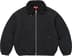 Faux Shearling Lined Bomber Jacket - Black (front)