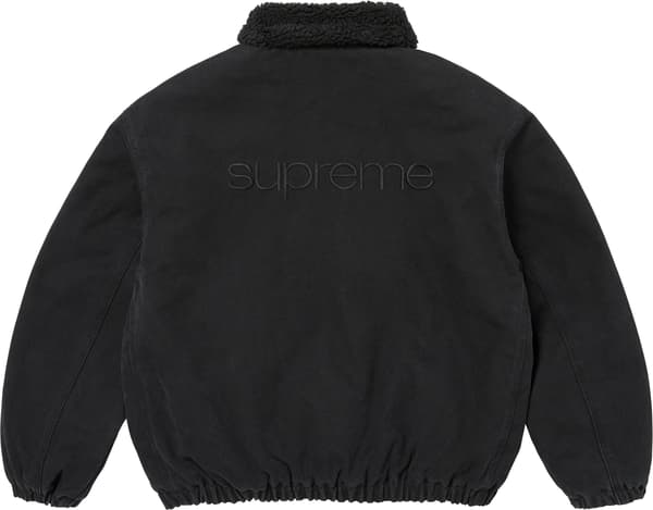 Faux Shearling Lined Bomber Jacket - Black (detail)
