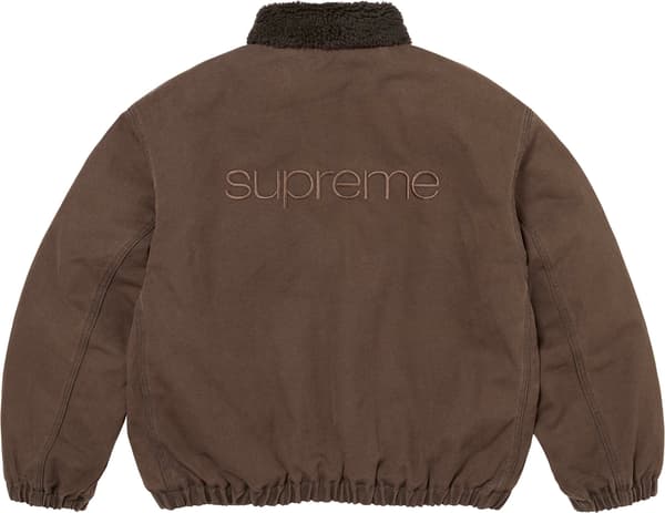 Faux Shearling Lined Bomber Jacket - Brown (detail)