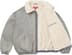 Faux Shearling Lined Bomber Jacket - Washed Grey (detail)