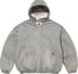 Faux Shearling Lined Bomber Jacket - Washed Grey (detail)