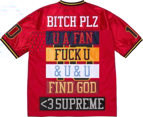 Find God Football Jersey - Red (detail)