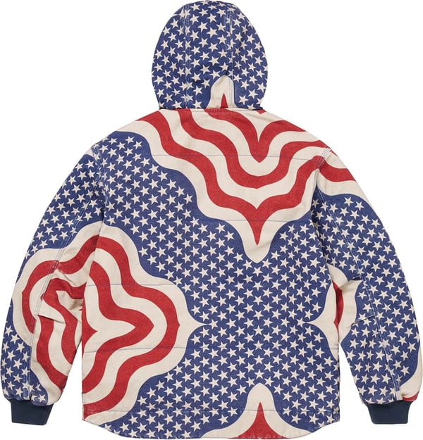 Flag Quilted Hooded Work Jacket - Multicolor (detail)
