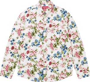 Floral Flannel Shirt White
