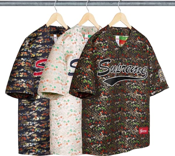 Floral Jacquard Baseball Jersey - Group Shot