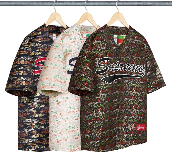 Floral Jacquard Baseball Jersey - Group Shot