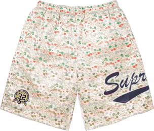 Floral Jacquard Short  White