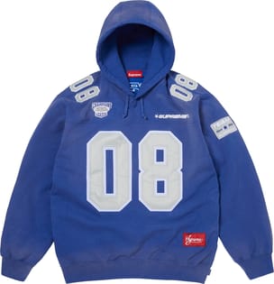 Football Jersey Hooded Sweatshirt Royal