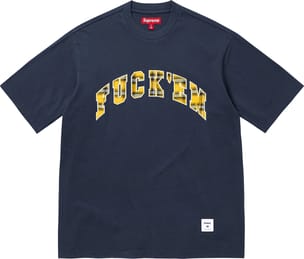 Fuck Em Plaid S/S Top Navy
