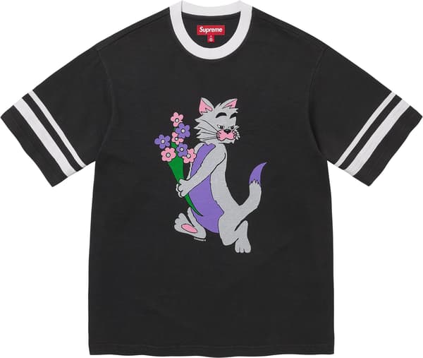 Glitter Cat S/S Top - Black (front)