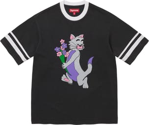 Glitter Cat S/S Top Black