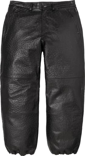 GORE-TEX Ostrich Embossed Leather Pant Black