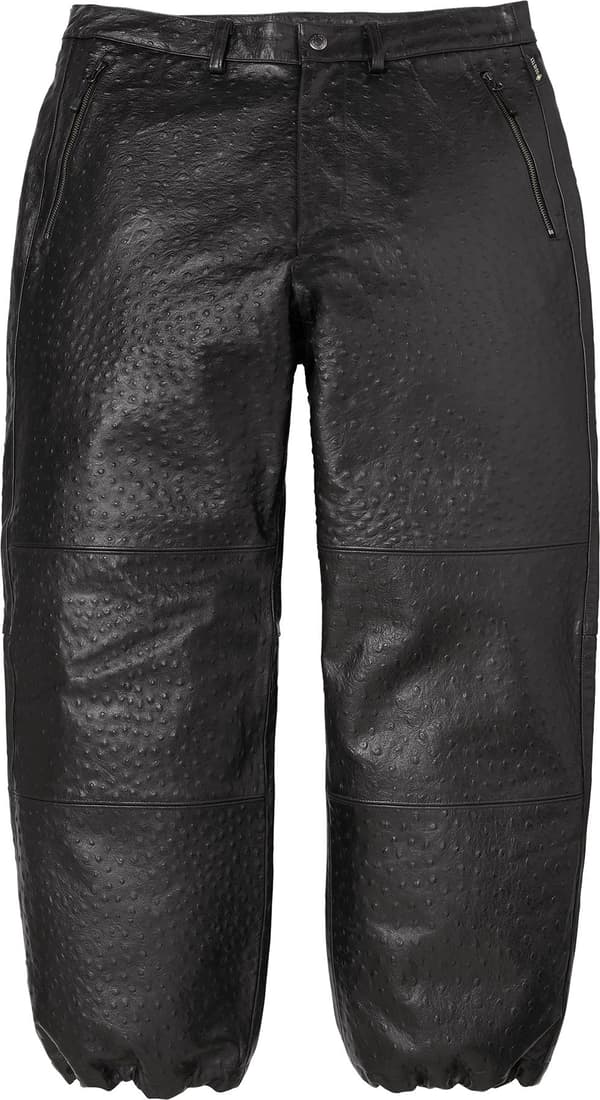 GORE-TEX Ostrich Embossed Leather Pant - Black (front)