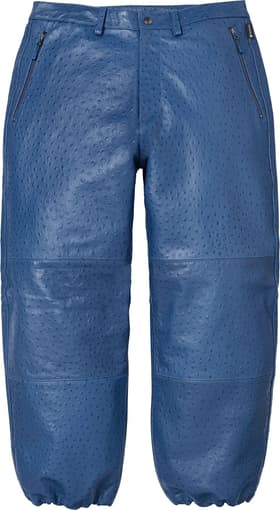 GORE-TEX Ostrich Embossed Leather Pant Blue
