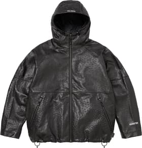 GORE-TEX Ostrich Embosssed Leather Jacket Black