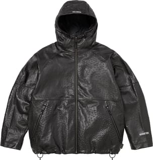 GORE-TEX Ostrich Embosssed Leather Jacket Black