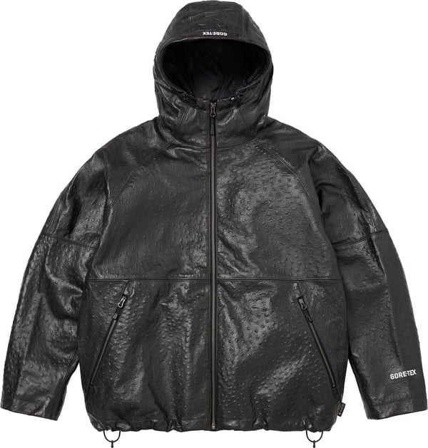 GORE-TEX Ostrich Embosssed Leather Jacket - Black (front)