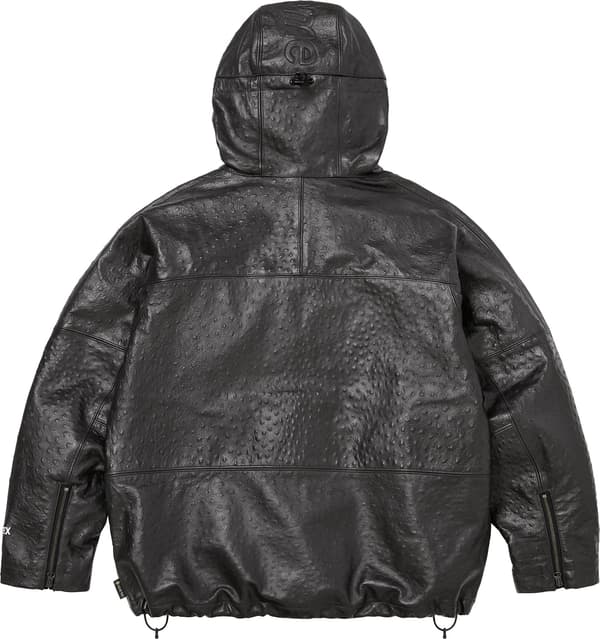 GORE-TEX Ostrich Embosssed Leather Jacket - Black (detail)