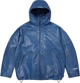 GORE-TEX Ostrich Embosssed Leather Jacket Blue