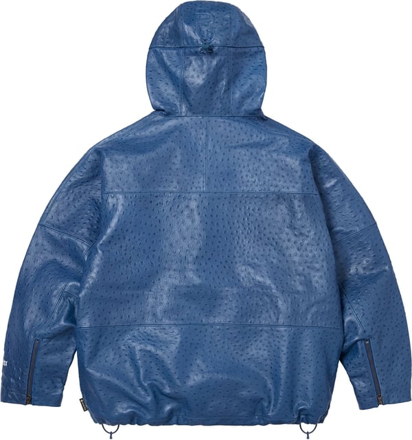 GORE-TEX Ostrich Embosssed Leather Jacket - Blue (detail)