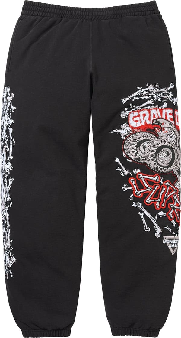 Grave Digger Bones Sweatpant - Black (front)