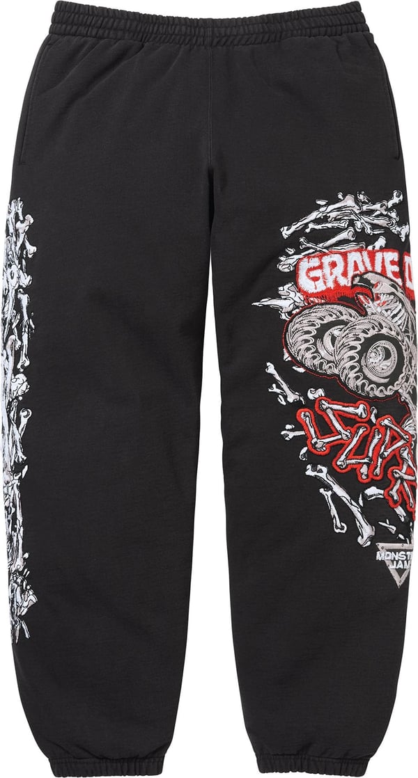 Grave Digger Bones Sweatpant - Black (front)