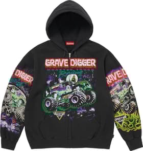 Grave Digger Zip Up Hooded Sweatshirt