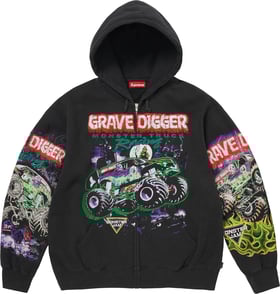 Grave Digger Zip Up Hooded Sweatshirt