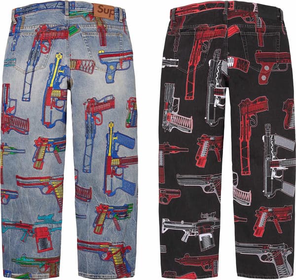 Guns Embroidered Loose Fit Jean - Group Shot