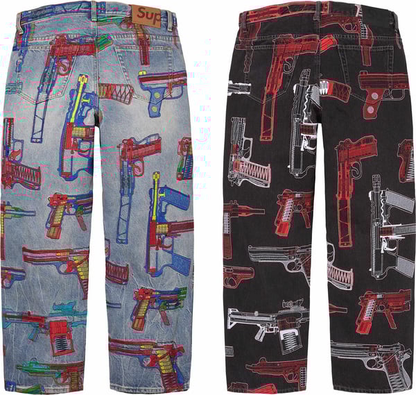 Guns Embroidered Loose Fit Jean - Group Shot