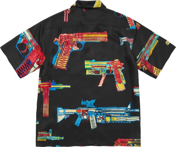 Guns Silk S/S Shirt - Black (detail)