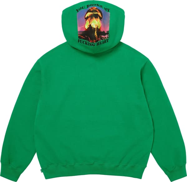 Heart Hooded Sweatshirt - Green (detail)