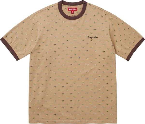 Hearts Intarsia Ringer Tee - Tan (front)