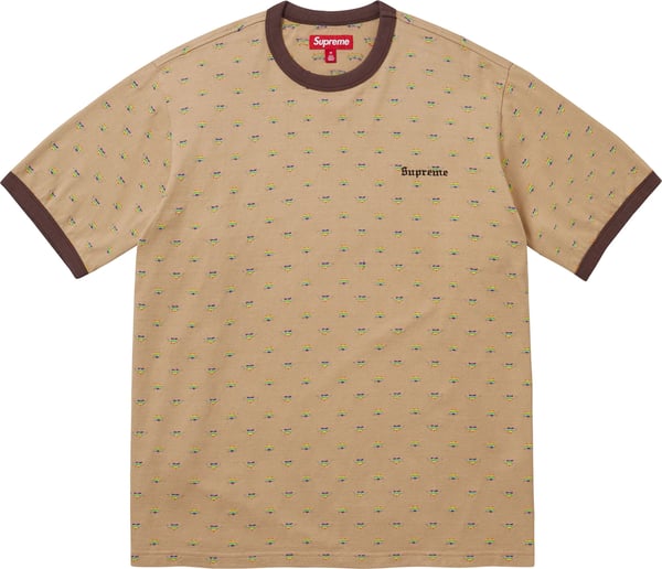 Hearts Intarsia Ringer Tee - Tan (front)