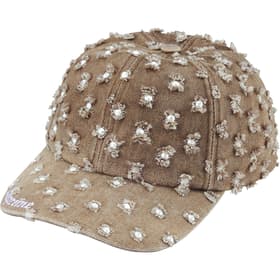 Hole Punch Rhinestone Denim 6-Panel Black