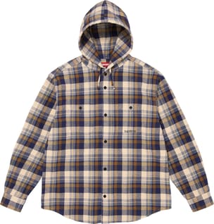 Hooded Flannel Shirt Brown