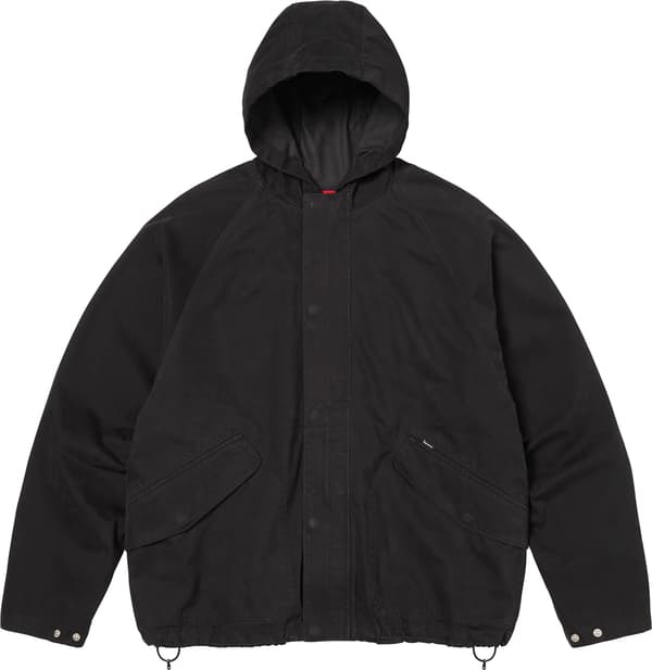 Hooded Raglan Jacket - Black (front)