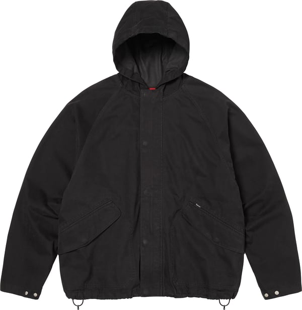 Hooded Raglan Jacket - Black (front)