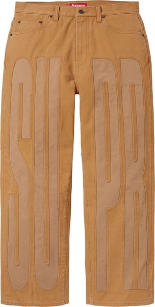 Inset Spellout Baggy Jean Brown