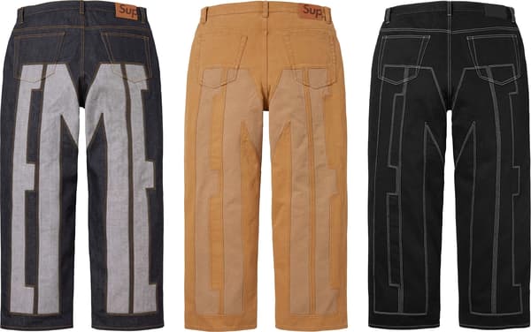 Inset Spellout Baggy Jean - Group Shot