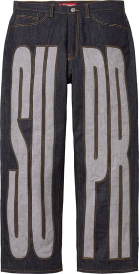 Inset Spellout Baggy Jean Rigid Indigo