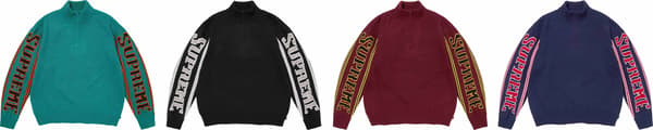 Jacquard Sleeve Half Zip Sweater - Group Shot