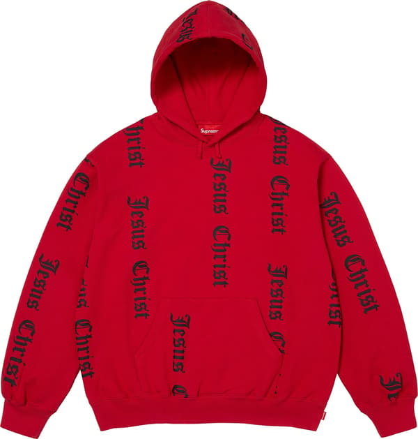 Jesus Christ Hooded Sweatshirt  - Red (front)