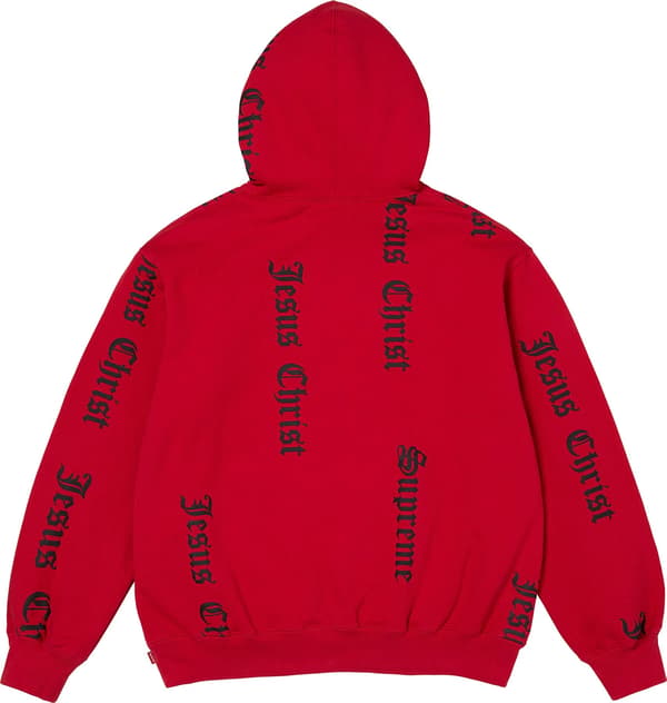 Jesus Christ Hooded Sweatshirt  - Red (detail)