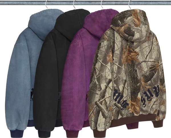 Leather Appliqué Hooded Work Jacket - Group Shot