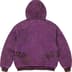 Leather Appliqué Hooded Work Jacket - Purple (detail)