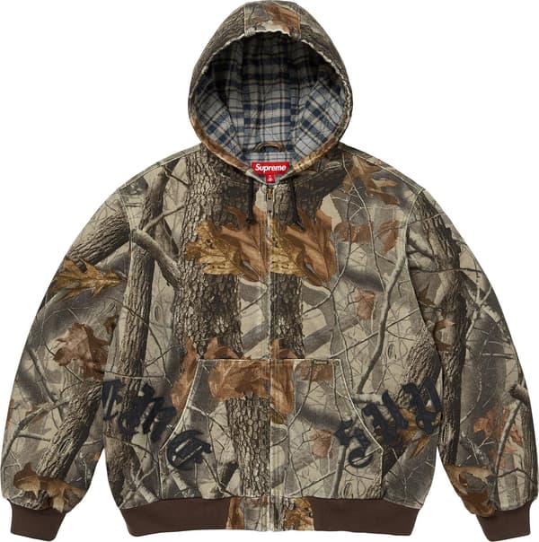 Leather Appliqué Hooded Work Jacket - Realtree® Hardwoods Camo (front)
