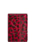 Leather Card Holder - Red Leopard (front)