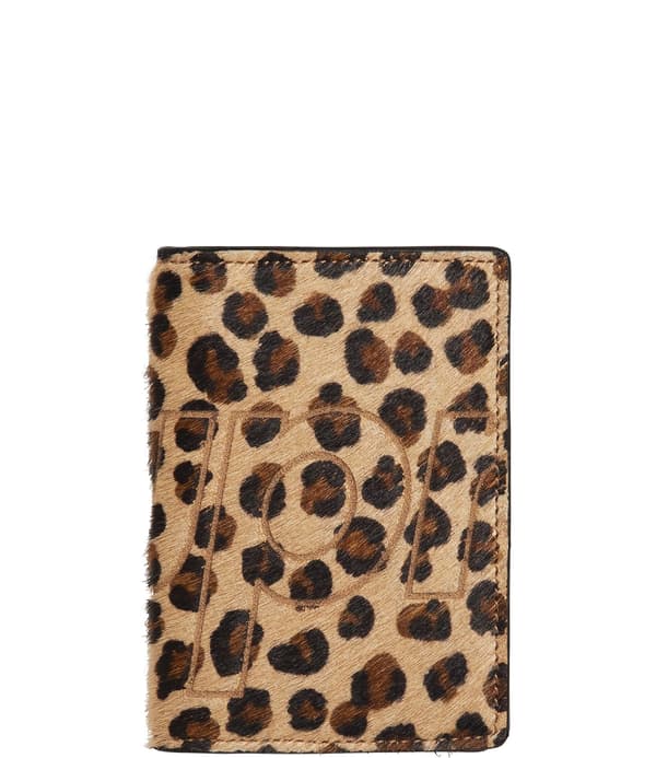 Leather Card Holder - Tan Leopard (detail)