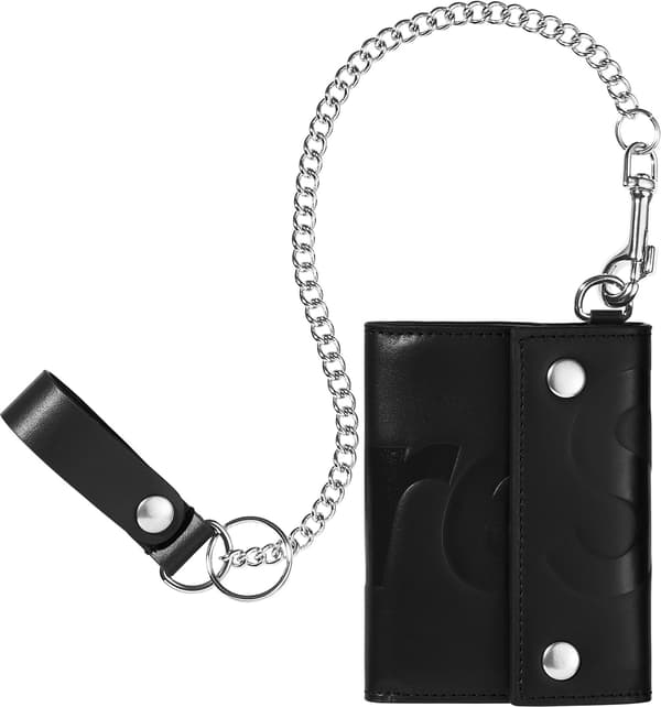 Leather Chain Wallet - Black (front)